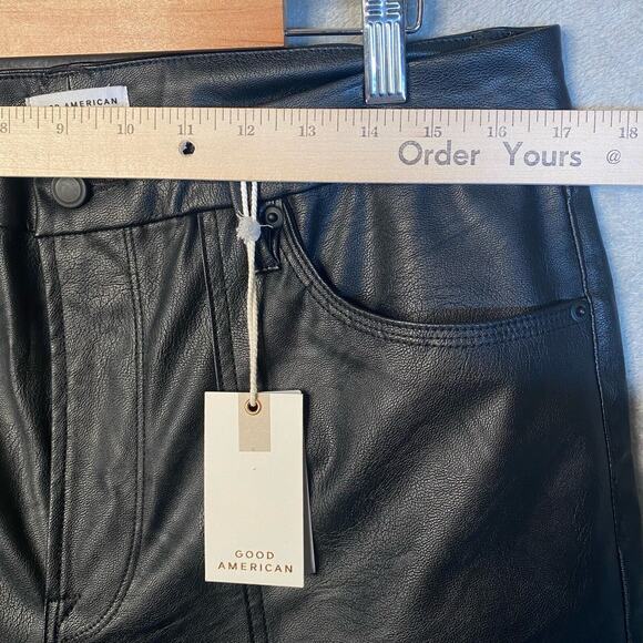 Good American Faux Leather Pants Size 10/30 Fairy Grunge Edgy Glam Going Out - Picture 7 of 14